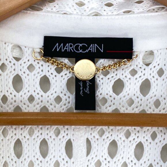 Marc Cain - Open-Front White Mesh-Lace Blazer - Picture 9 of 15